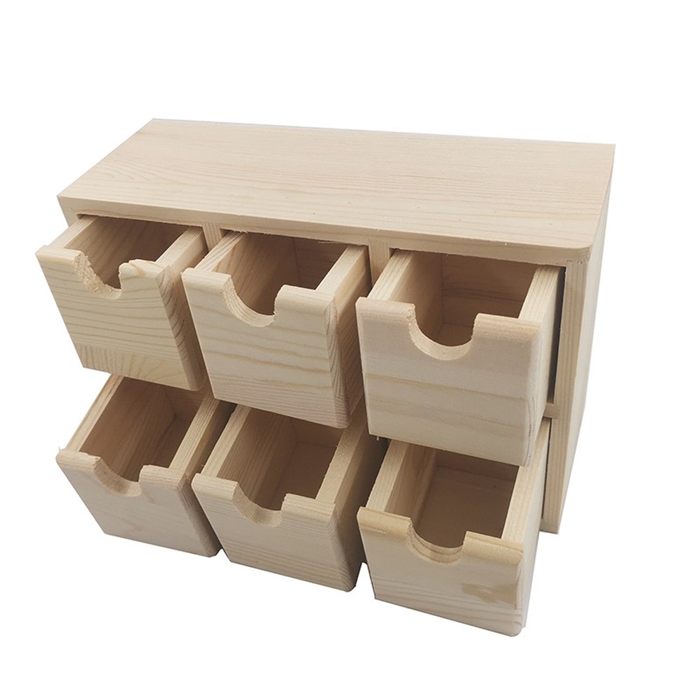 Home Office Desk With Drawers - Aufbewahrungsbox aus Holz mit sechs Schubladen