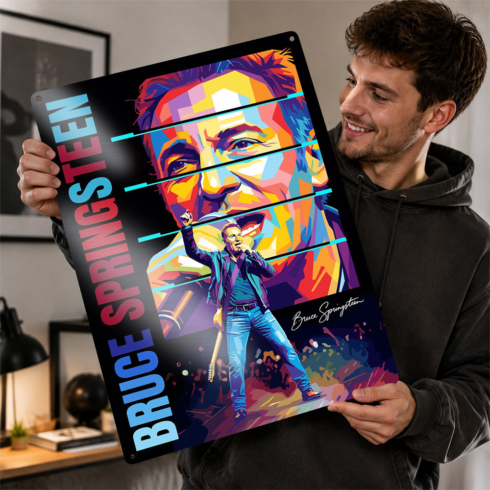 Home Office Alternative - Bruce Springsteen Farbblock-Aluminium-Poster, Maßgefertigtes Metallschild, Alternatives