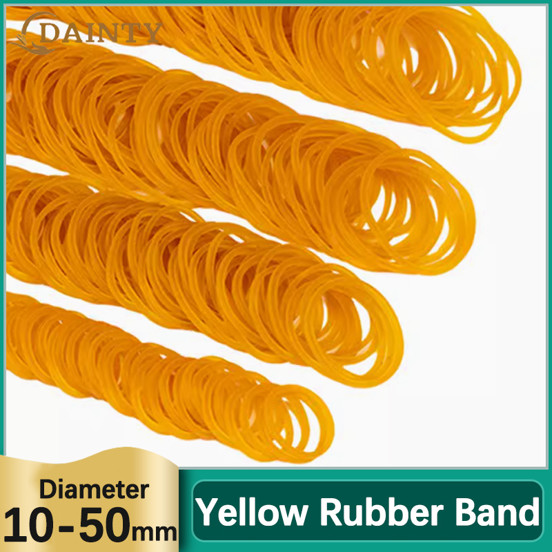 Home Office Freelancer - Gelbe O-Ringe, dehnbare elastische Gummiband-Befestigungselemente, verwendet