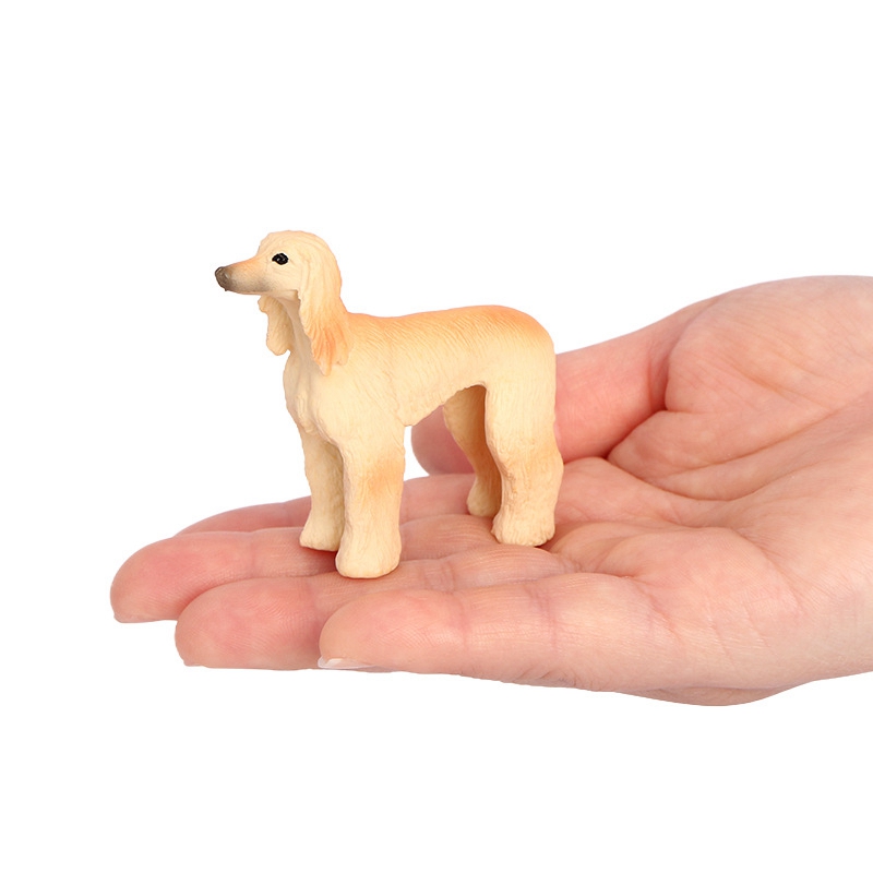 Home Office Freelancer - Realistische Afghan Hound Miniatur-Hundefigur - Desktop-Haustier-Welpen-Deko,