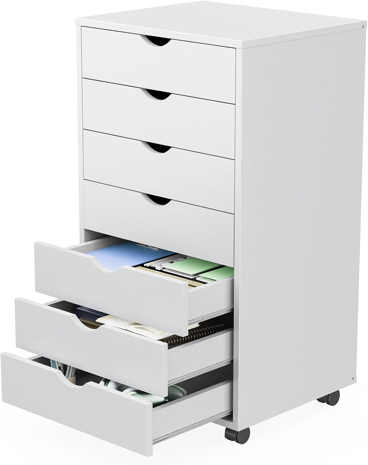 Desk Drawer Small - Rollschrank mit 7 Schubladen, mobiler Holzschrank
