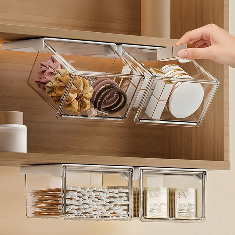 Home Office Desk With Drawers - Unter-Schreibtisch-Schublade Hängender Kosmetik-Aufbewahrungsbehälter Versteckter Schmuck-Organizer Make-up-Behälter