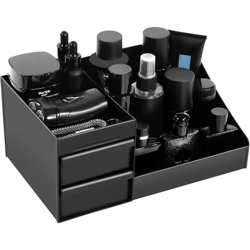 Home Office Desk With Drawers - Schwarzer Hautpflege-Organizer mit Schubladen, Große Kapazität,