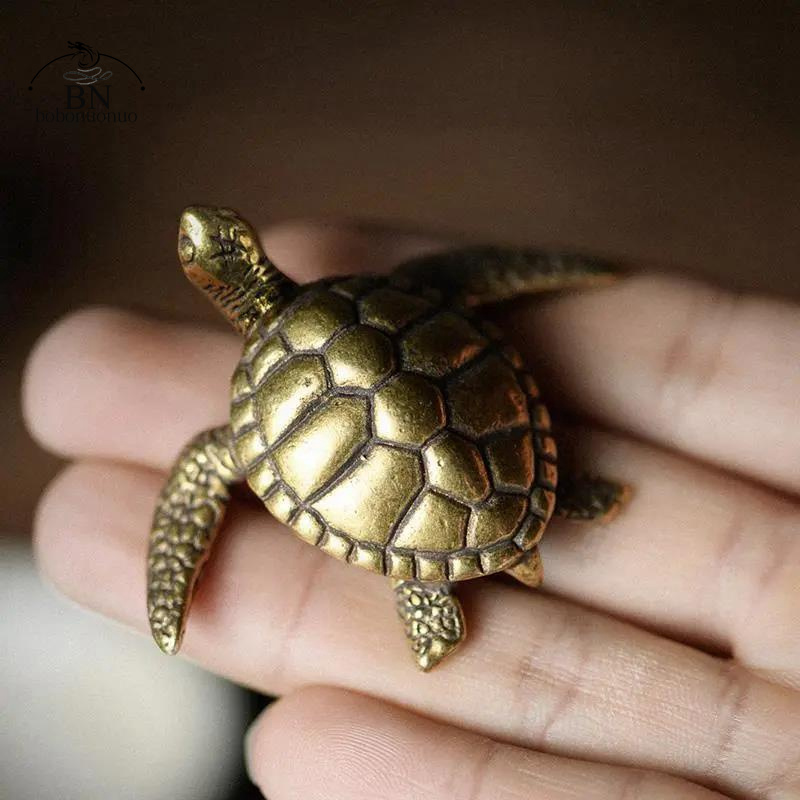 Home Office Freelancer - Messing-Schildkröte Kleine Wohndeko-Ornamente Reines Massivkupfer Antike