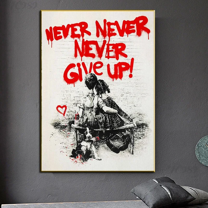 Banksy Graffiti-Wandkunst, gib – Home Office Inspiration Bewertung und Preis