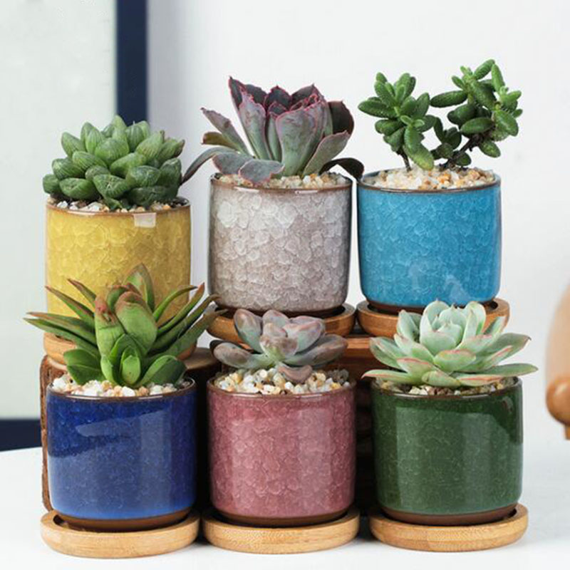 6 teile/satz Keramik Blumentop – Plant Desk Mini Bewertung und Preis