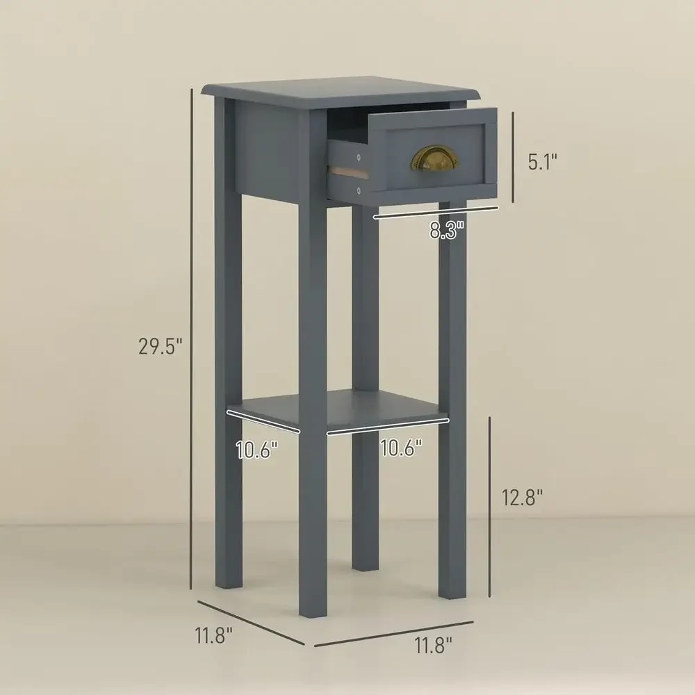 Grauer, schmaler Beistelltisch – Desk Drawer Small Bewertung und Preis