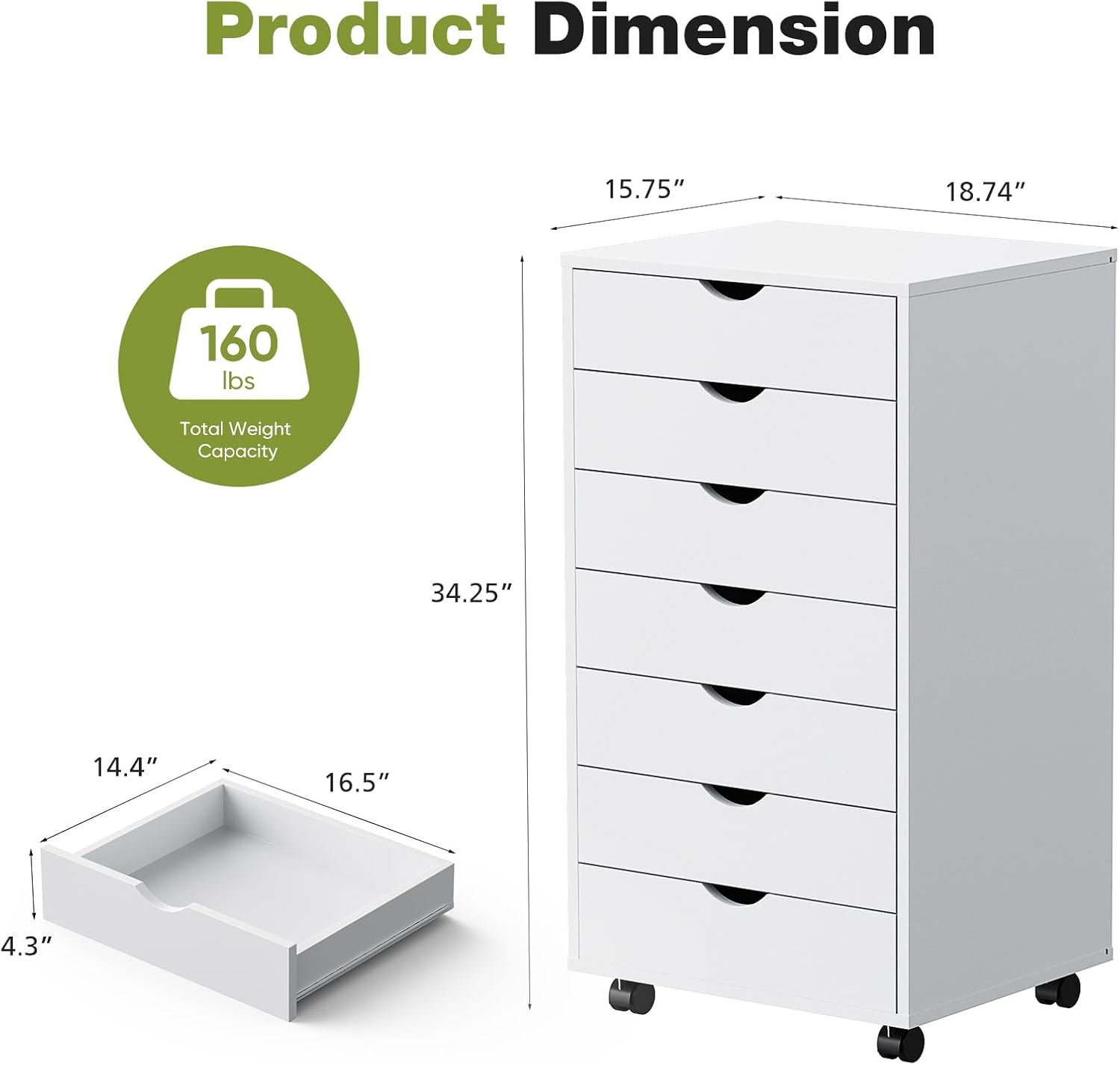 Rollschrank mit 7 Schubladen,  – Desk Drawer Small Bewertung und Preis