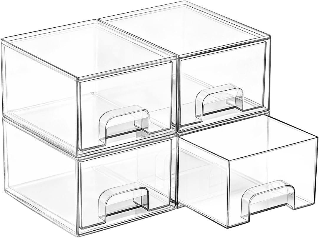 4er-Pack kleine, transparente, – Desk Drawer Small Bewertung und Preis