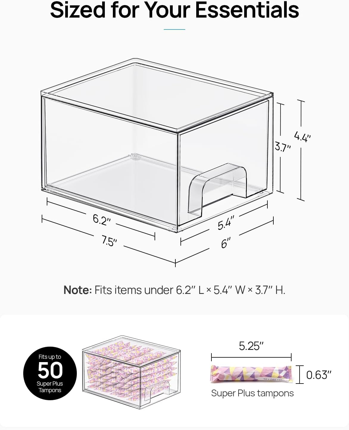 4er-Pack kleine, transparente, – Desk Drawer Small Bewertung und Preis