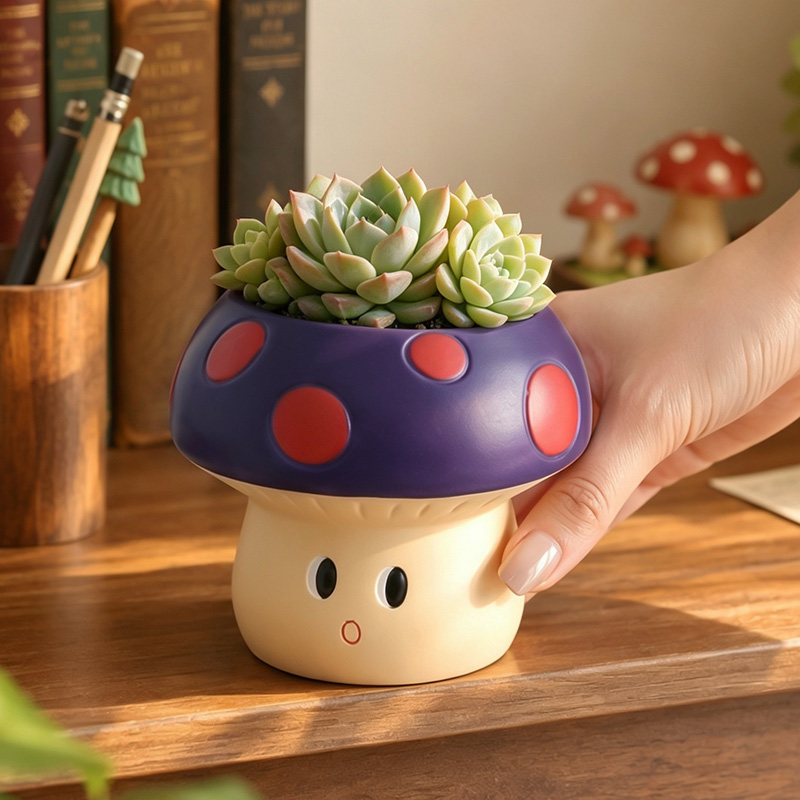 Niedlicher Cartoon-Pilz-Blumen – Plant Desk Mini Bewertung und Preis