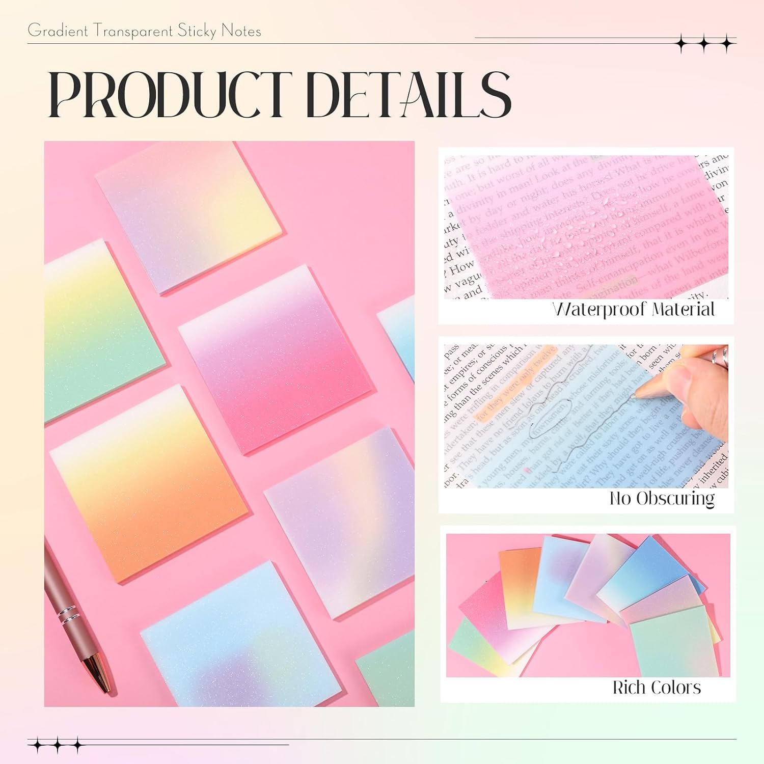 Glitzernder, halbtransparenter – Sticky Note Dispenser Bewertung und Preis